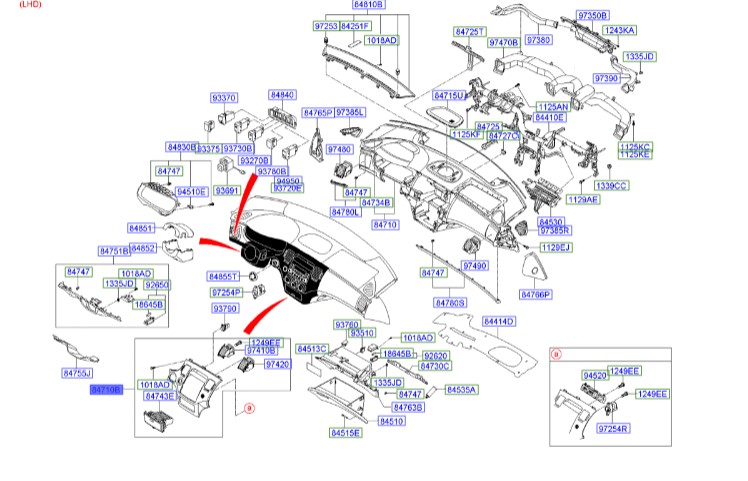 کنسول جا ضبطی آزرا   Hyundai/KIA Genuine Parts – MOBIS    847043L000WK