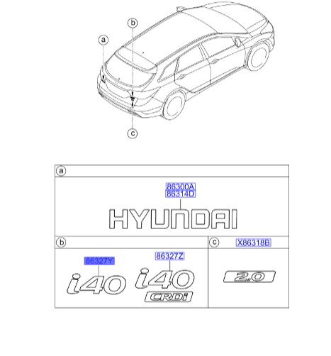 آرم عقب Hyundai/KIA Genuine Parts – MOBIS  I40 863113Z500