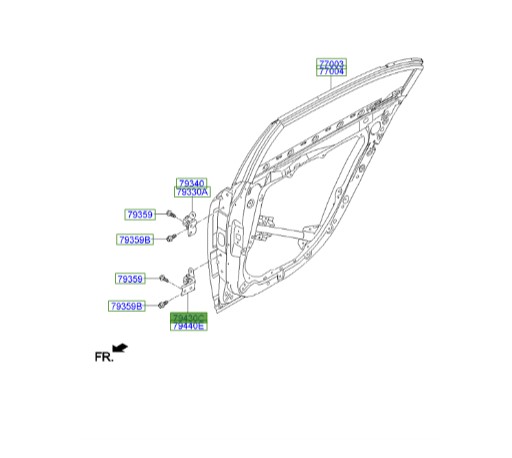 لولا درب عقب پایین چپ جنسیس  Hyundai/KIA Genuine Parts – MOBIS    794303M000