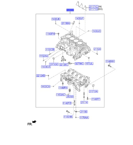 بلوک سیلندر هیوندای  توسان  Hyundai/KIA Genuine Parts – MOBIS   211002E053