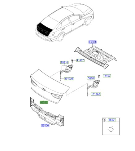 درب صندوق عقب سوناتا ال اف  Hyundai/KIA Genuine Parts – MOBIS   69200C1500