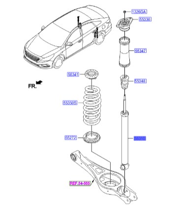 کمک فنر عقب سوناتا  Hyundai/KIA Genuine Parts – MOBIS   55311C1250  