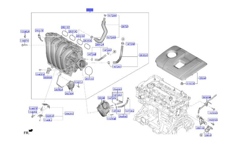 منیفولد النترا Hyundai/KIA Genuine Parts – MOBIS  283102ECA0