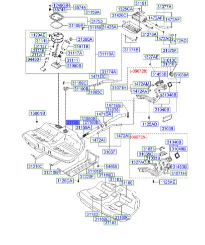 باک بنزین هیوندای سوناتا  Hyundai/KIA Genuine Parts – MOBIS    311503K000