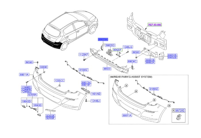 دیاق سپر عقب I20    866321J500