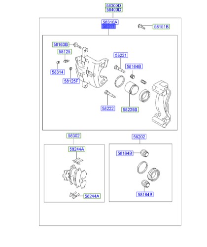 سیلندر ترمز عقب راست هیوندای توسان  Hyundai/KIA Genuine Parts – MOBIS   583112EA10