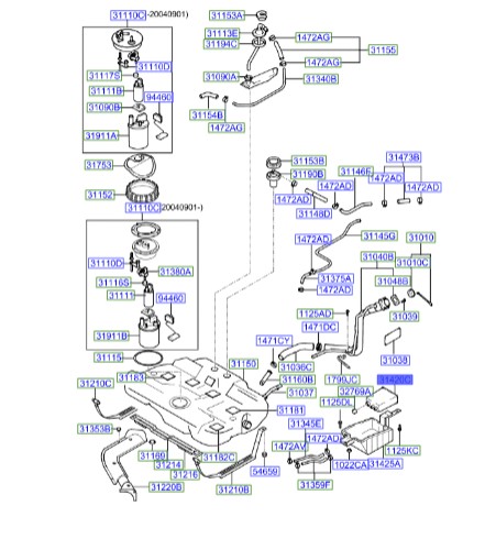 کنیستر بنزین هیوندای کوپه 314203A200 