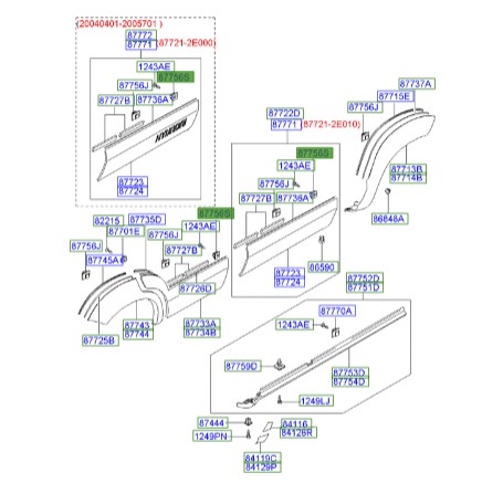 خار فلاپ درب توسان  Hyundai/KIA Genuine Parts – MOBIS   8775634520