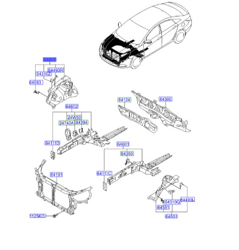 سینی جای کمک راست هیوندای سوناتا  Hyundai/KIA Genuine Parts – MOBIS   645023S010