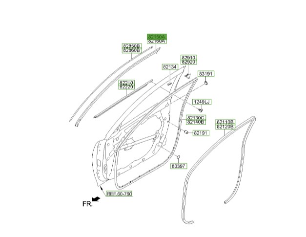 زه بالای درب جلو چپ | Hyundai/KIA Genuine Parts – MOBIS | اپتیما TF مدل 2011 تا 2015