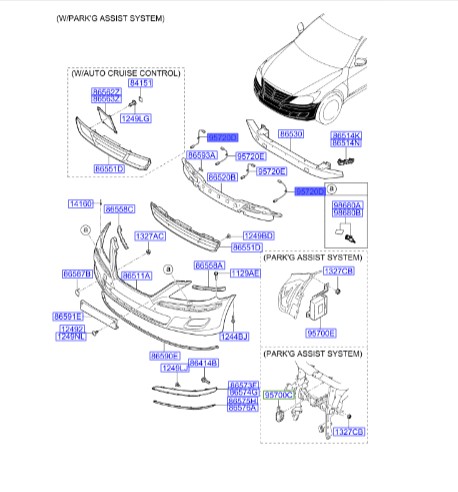 سنسور سپر جلو جنسیس Hyundai/KIA Genuine Parts – MOBIS    957203M010NY 