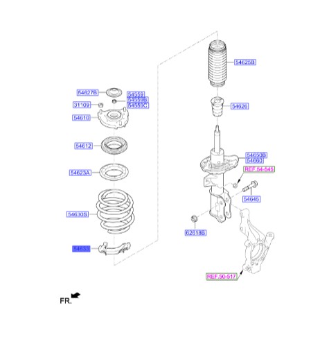 ضربه گیر زیر فنر لول جلو سوناتا  Hyundai/KIA Genuine Parts – MOBIS   54633C1000 