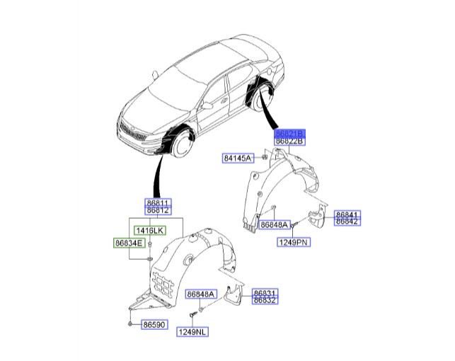 شل گیر چرخ عقب چپ اپتیما | Hyundai/KIA Genuine Parts – MOBIS | اپتیما TF مدل 2011 تا 2015