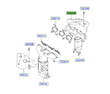 حرارت گیر کاتالیزور راست توسان Hyundai/KIA Genuine Parts – MOBIS   2852537521