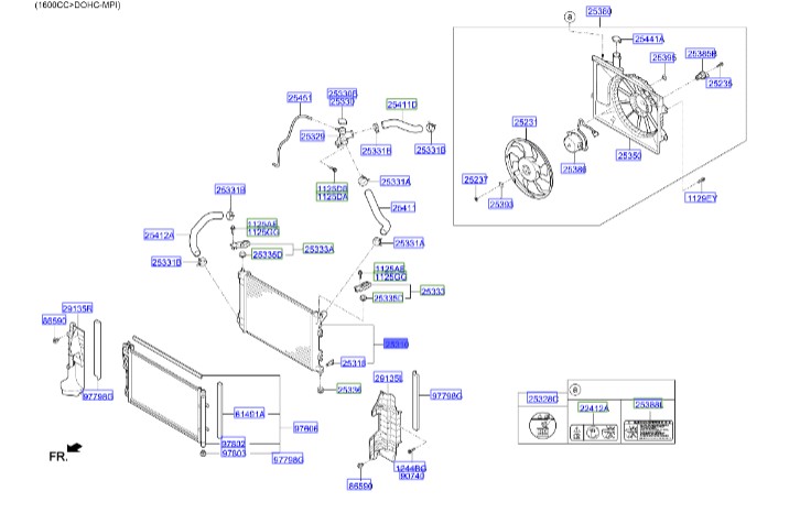 رادیاتور آب النترا  Hyundai/KIA Genuine Parts – MOBIS   253103X101 