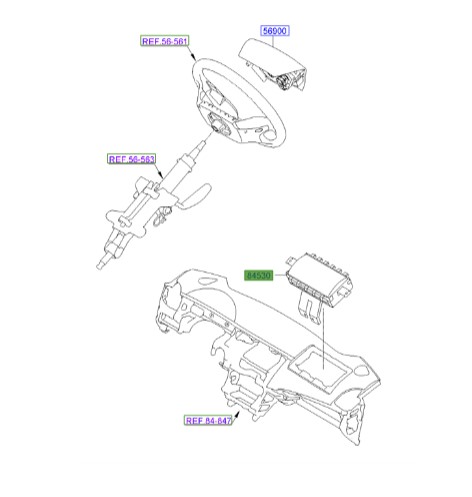 ایربگ راست هیوندای سوناتا  Hyundai/KIA Genuine Parts – MOBIS     845303Q600