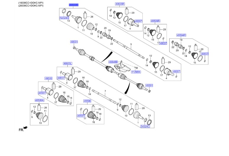 پلوس راست النترا  Hyundai/KIA Genuine Parts – MOBIS     49501F2300