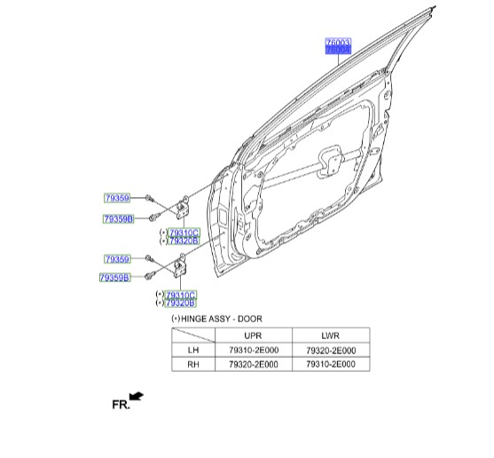 درب  جلو راست هیوندای سوناتا_ LF   76004C1010