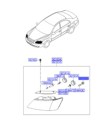 نگهدارنده چراغ راهنما جنسیس  Hyundai/KIA Genuine Parts – MOBIS  921613K000