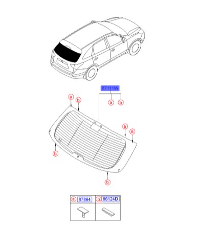 شیشه عقب Hyundai/KIA Genuine Parts – MOBIS   IX55  871103J031