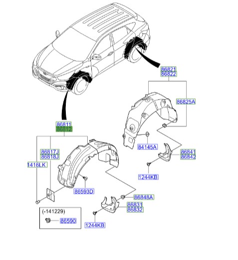 شل گیر جلو راست هیوندای IX35  868122S700