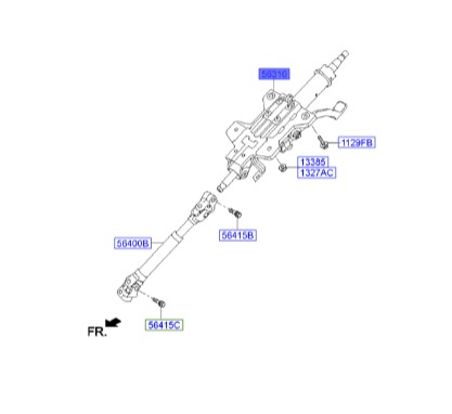 تلسکوپی فرمان هیوندای سوناتا_Hyundai/KIA Genuine Parts – MOBIS   YF   563103S401