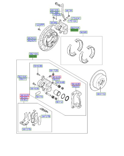 سیلندر ترمز چرخ عقب راست سانتافه  Hyundai/KIA Genuine Parts – MOBIS   582302B700