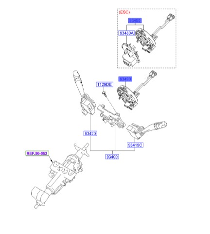 فنر ساعتی وراکروز  Hyundai/KIA Genuine Parts – MOBIS  934903J000 