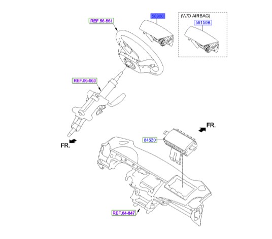 ایربگ فرمان سوناتا اصلی هیوندای   569003S200RY