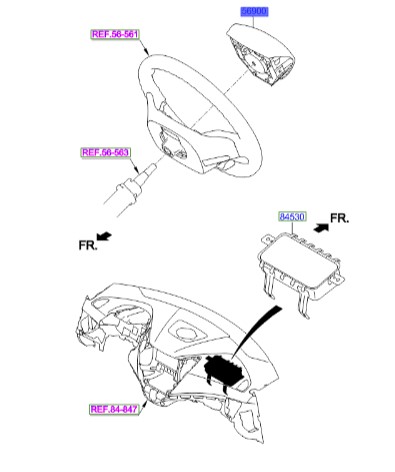 ایربگ فرمان ولستر   Hyundai/KIA Genuine Parts – MOBIS   569002V000  