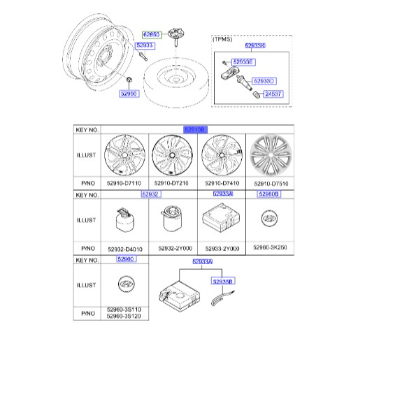 رینگ چرخ هیوندای توسان  52910D7410