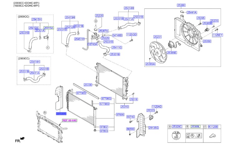 قاب بغل رادیاتور جلو راست النترا  Hyundai/KIA Genuine Parts – MOBIS  29134F2000