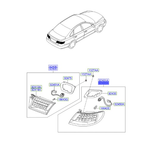 چراغ خطر عقب گلگیر راست هیوندای آزرا   924023L002