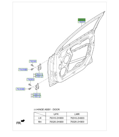 در جلو چپ هیوندای Hyundai/KIA Genuine Parts – MOBIS  IX35  760032S000