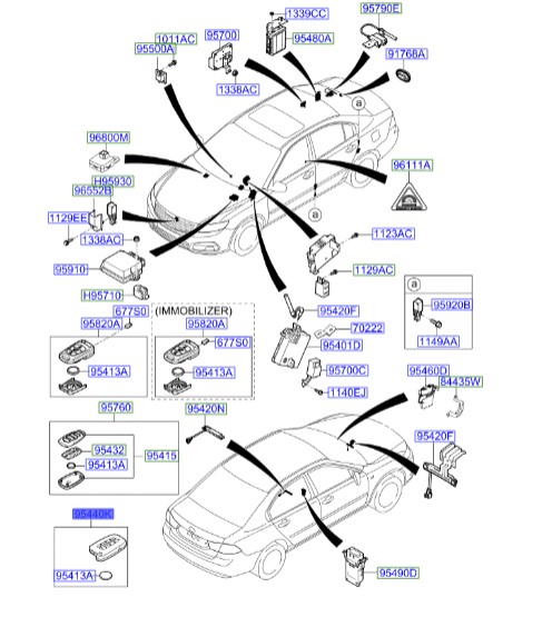 ریموت کنترل اپتیما مدل 2009 | Hyundai/KIA Genuine Parts – MOBIS | اپتیما MG مدل 2009 و 2010