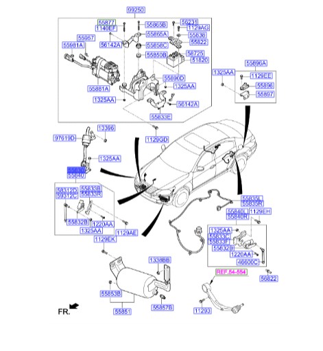 سنسور تعلیق جلو چپ جنسیس  Hyundai/KIA Genuine Parts – MOBIS    558303M000