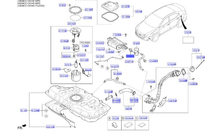 کانکتور دو راهی کانستر بنزین النترا  Hyundai/KIA Genuine Parts – MOBIS   31459F2000