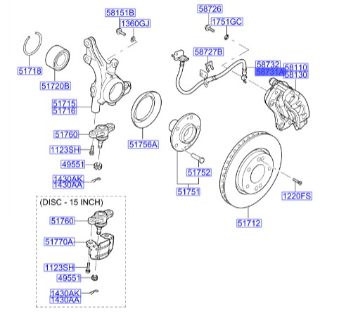 شلنگ ترمز جلو چپ هیوندای Hyundai/KIA Genuine Parts – MOBIS  I30   587312L000