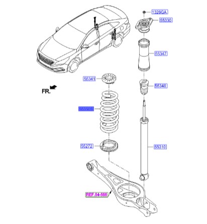 فنر لول عقب هیوندای سوناتا Hyundai/KIA Genuine Parts – MOBIS  SPRING-RR 55350C1111