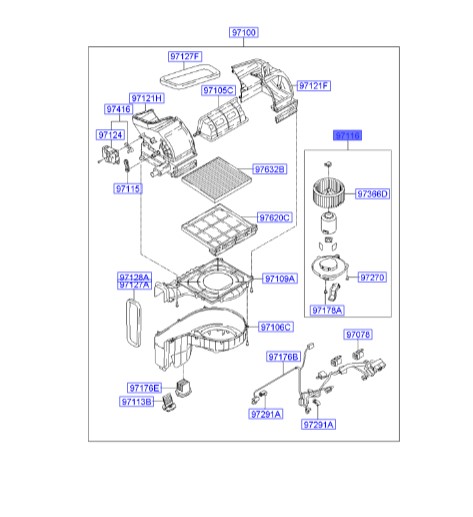 موتور فن داخل توسان 971132E300 