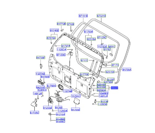 درپوش در پشت هیوندای توسان  Hyundai/KIA Genuine Parts – MOBIS  817502E001WK