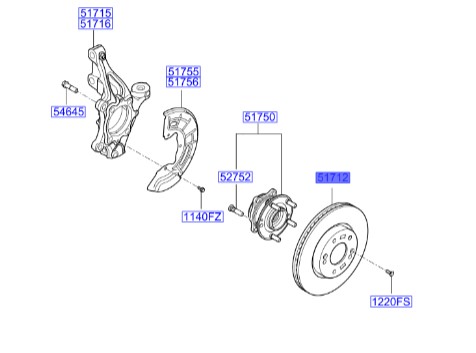 دیسک چرخ جلو هیوندای آزرا  51712F6200