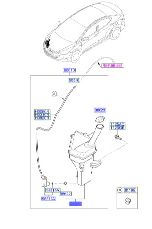 مخزن شیشه شور هیوندای النترا  Hyundai/KIA Genuine Parts – MOBIS  986203X000